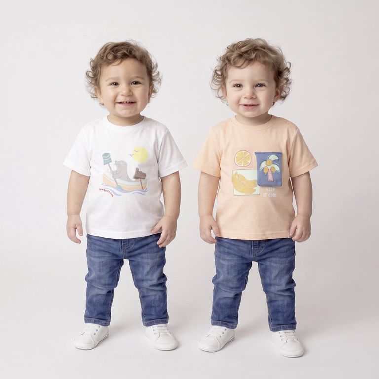 Pack 2 Poleras Manga Corta Bebé Niño
