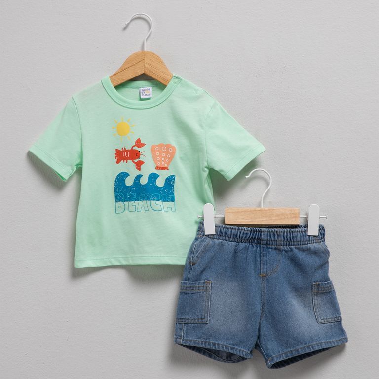 Set Polera + Short Denim Bebé Niño