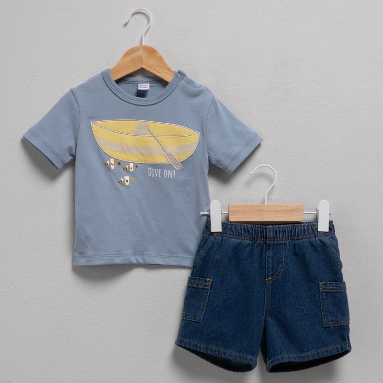 Set Polera + Short Denim Bebé Niño