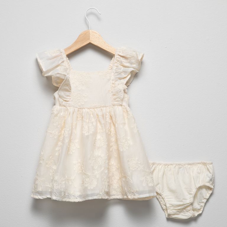 Vestido Bordado Sin Manga Bebé Niña