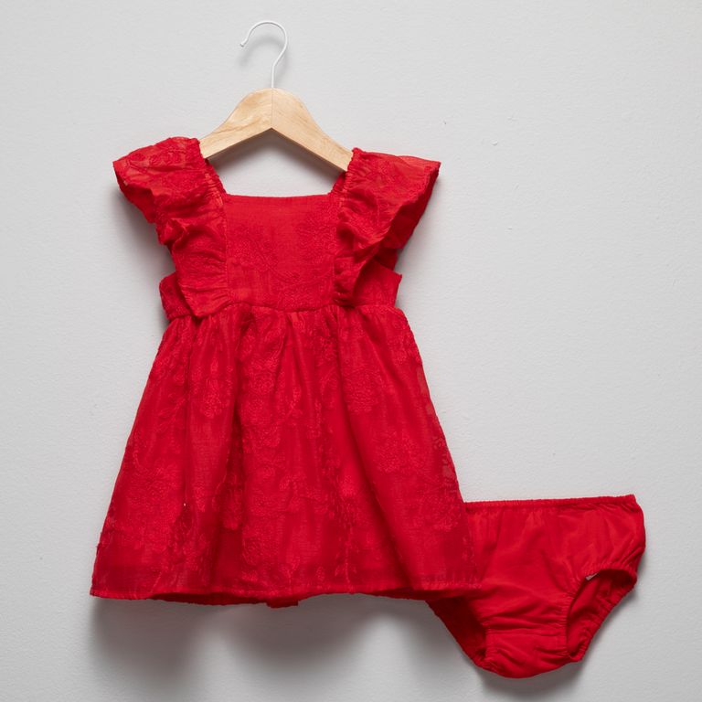 Vestido Bordado Sin Manga Bebé niña