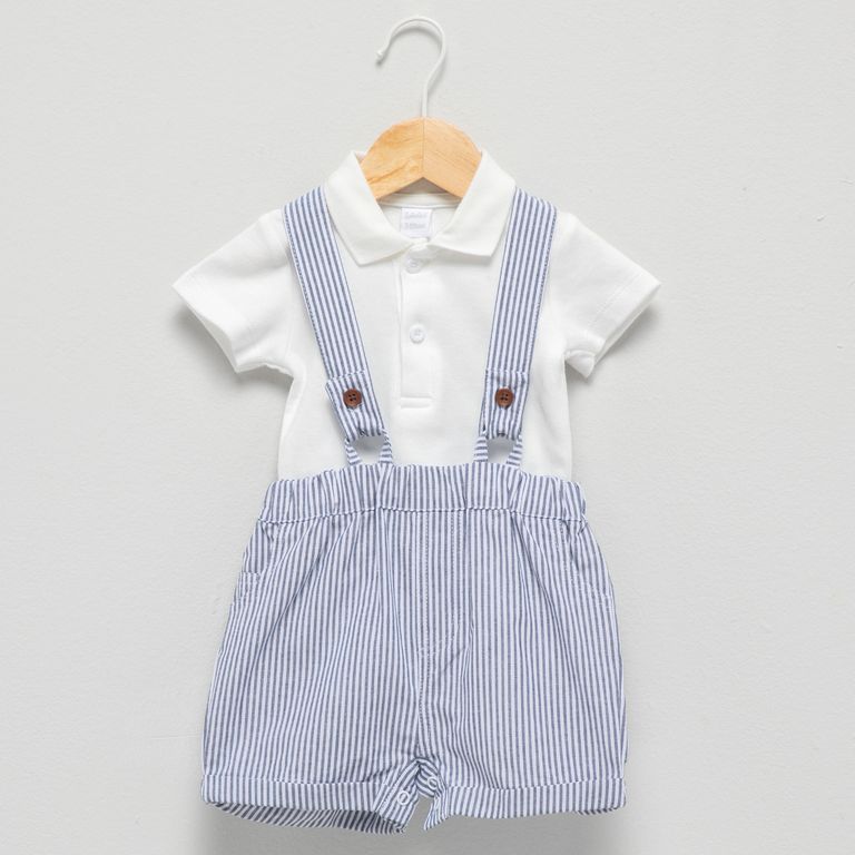 Conjunto Body Más Pantalón Con Suspensores Bebé Niño
