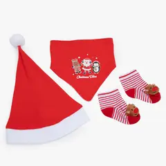 YAMP - Set Navidad Bebé Gorro + Calcetines + Babero