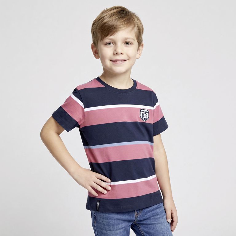 Polera Rayas Manga Corta Niño