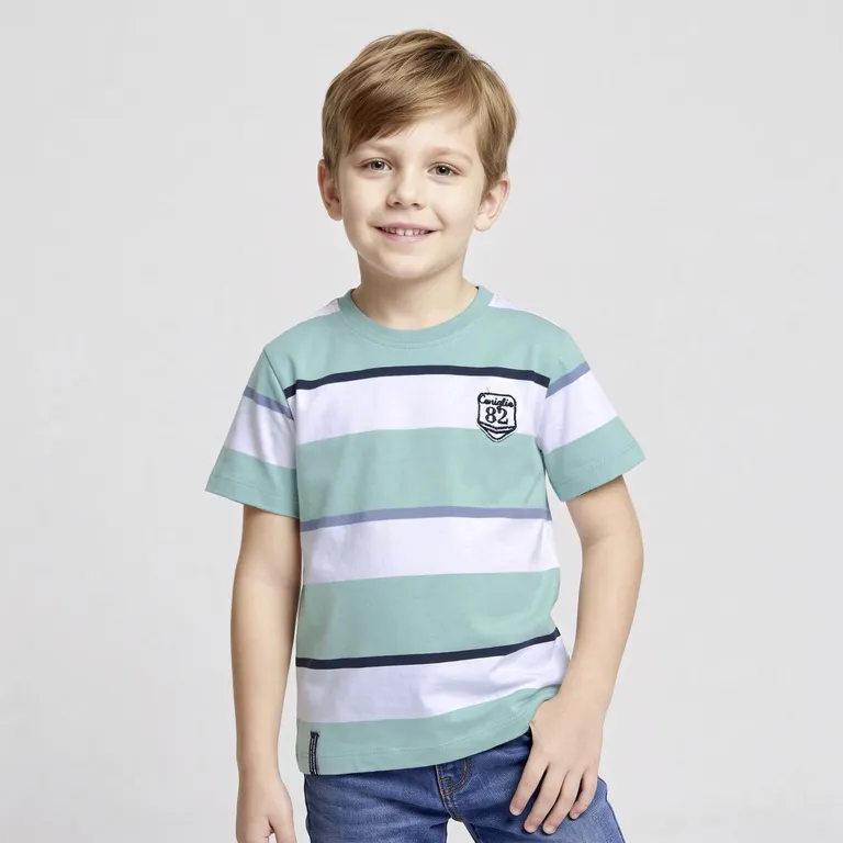 Polera Rayas Manga Corta Niño