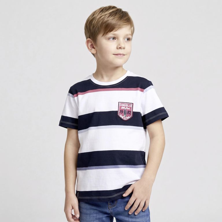 Polera Rayas Manga Corta Niño