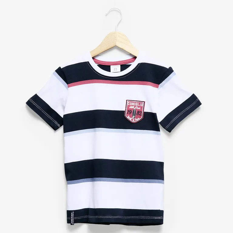Polera Rayas Manga Corta Niño