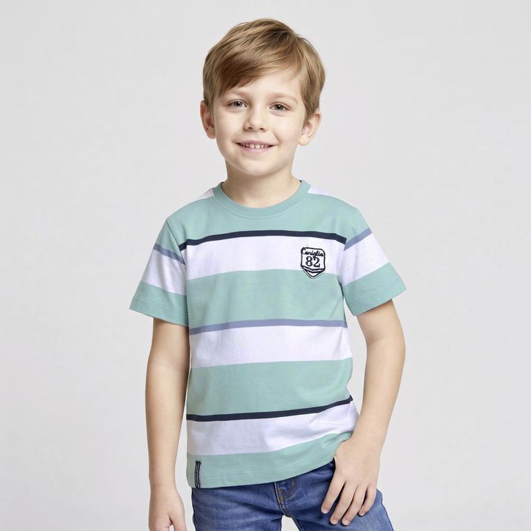 Polera Rayas Manga Corta Niño