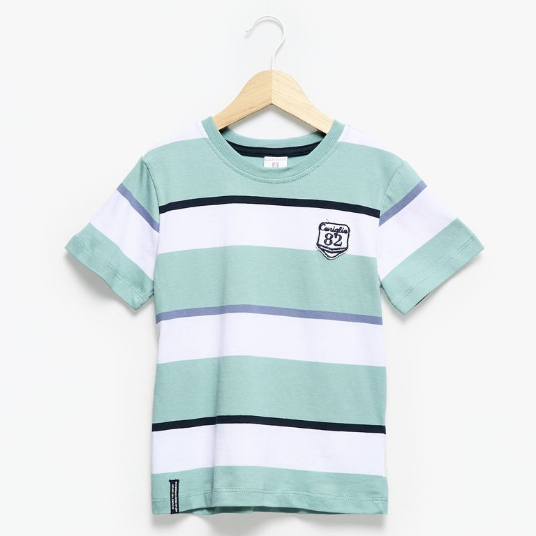 Polera Rayas Manga Corta Niño