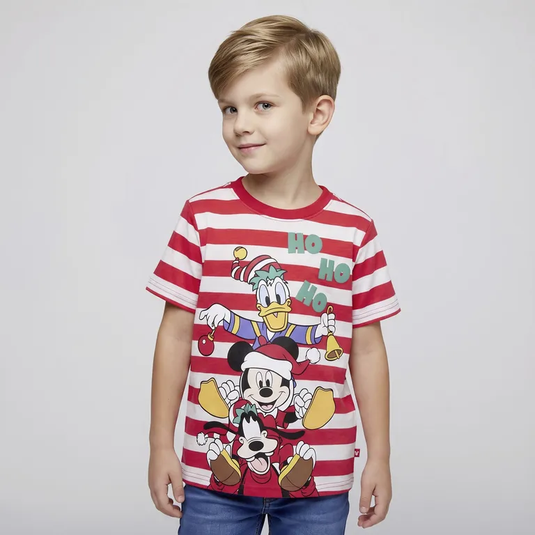 Polera Niño Navidad Mickey Mouse
