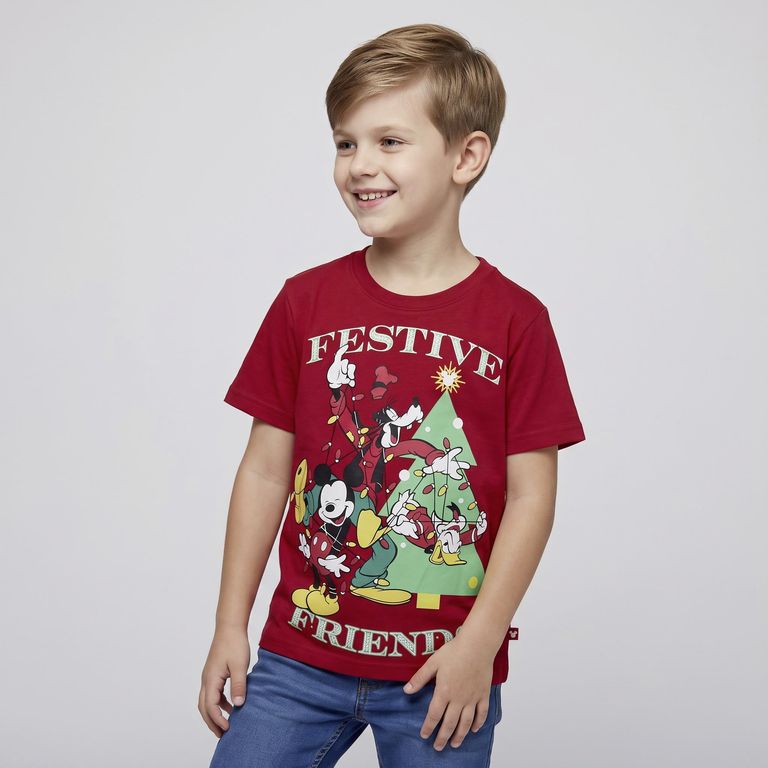 Polera Niño Navidad Mickey Mouse