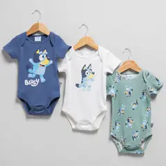BLUEY - Pack De 3 Bodys Bebé Niño