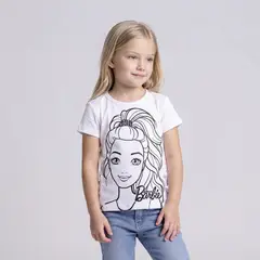 BARBIE - Polera Manga Corta Niña