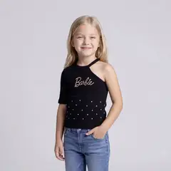 BARBIE - Polera Manga Corta Niña