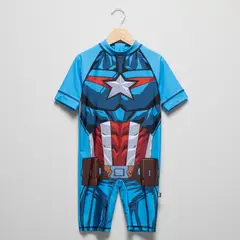 AVENGERS - Traje De Baño Entero Manga Corta Niño