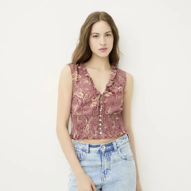 Blusa Campesina Botones Mujer