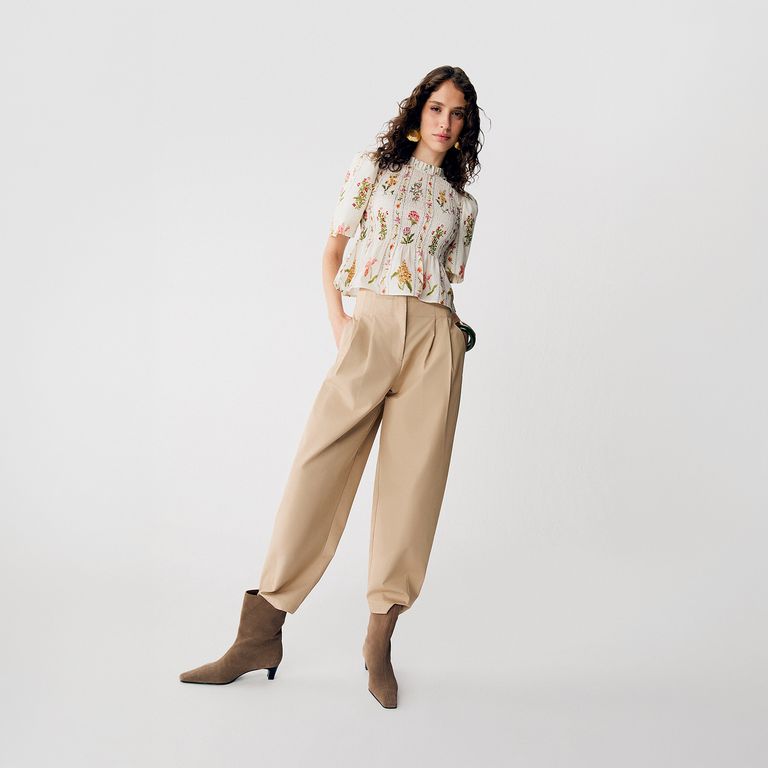 Pantalón Balloon Tiro Alto Mujer