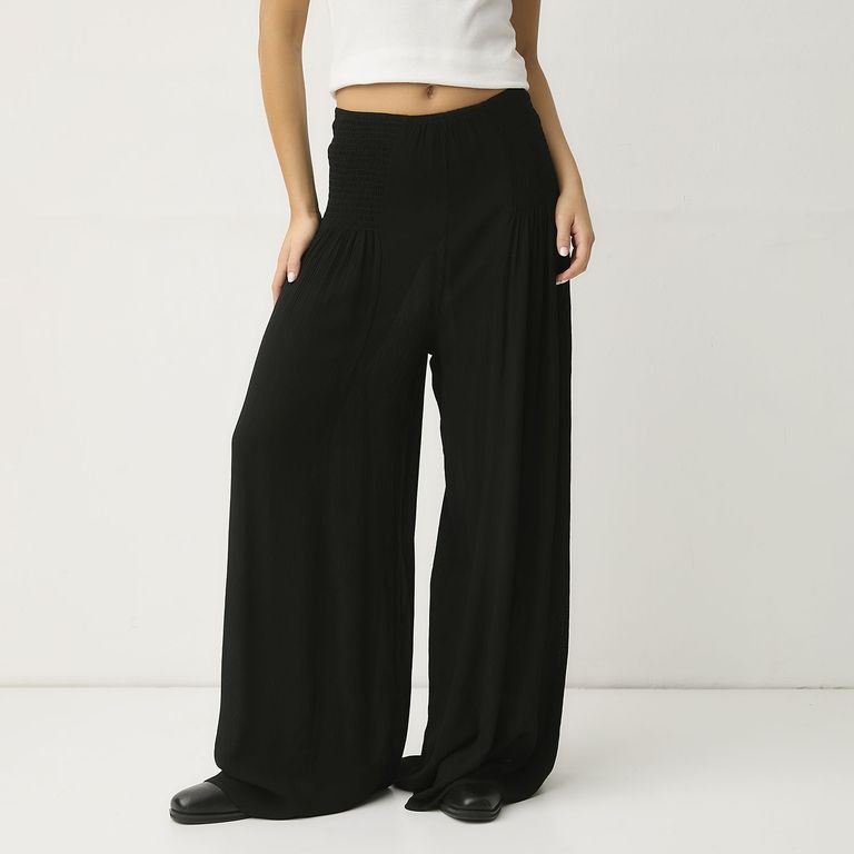 Pantalón Wide Leg Tiro Medio Mujer