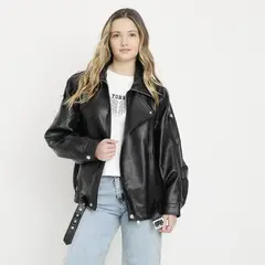 SYBILLA - Chaqueta Efecto Cuero Mujer