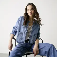 BASEMENT - Chaqueta Mujer Denim Alamares