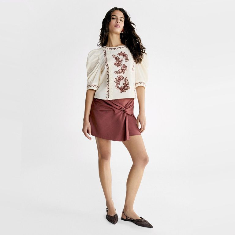 Falda con Lino Mujer