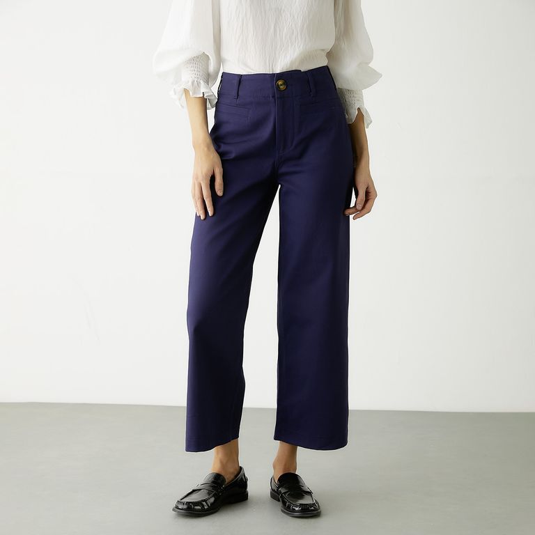 Pantalón Straight Tiro Alto Mujer