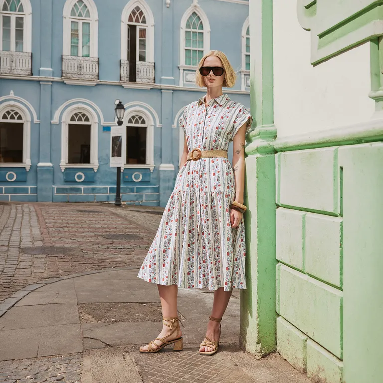 Vestido Midi Floral Mujer