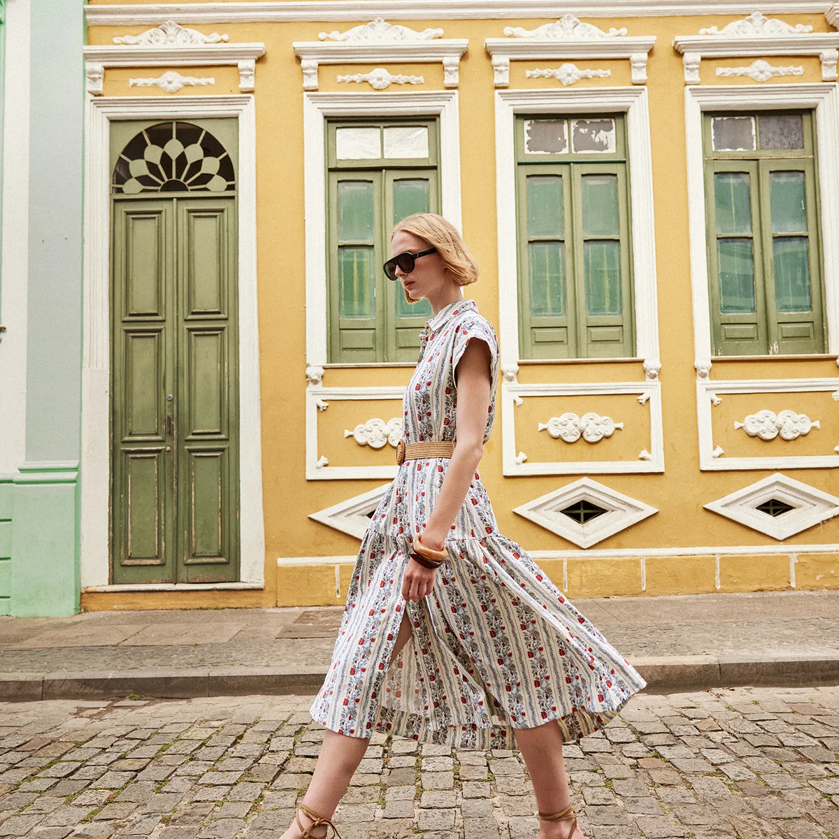 BASEMENT - Vestido Midi Floral Mujer Basement