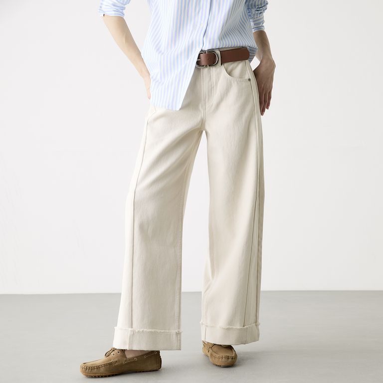 Jeans Straight Tiro Alto Mujer