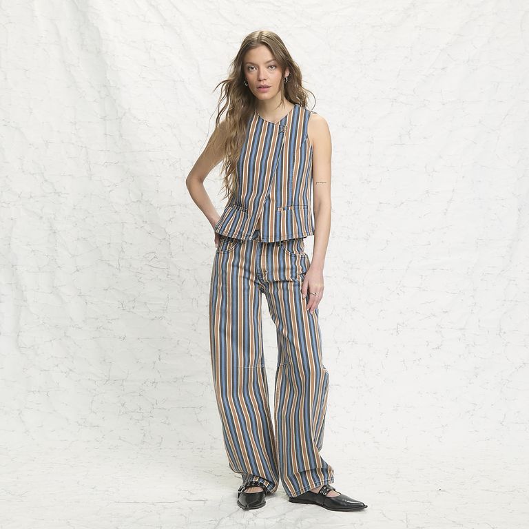Pantalón Rayado Mujer