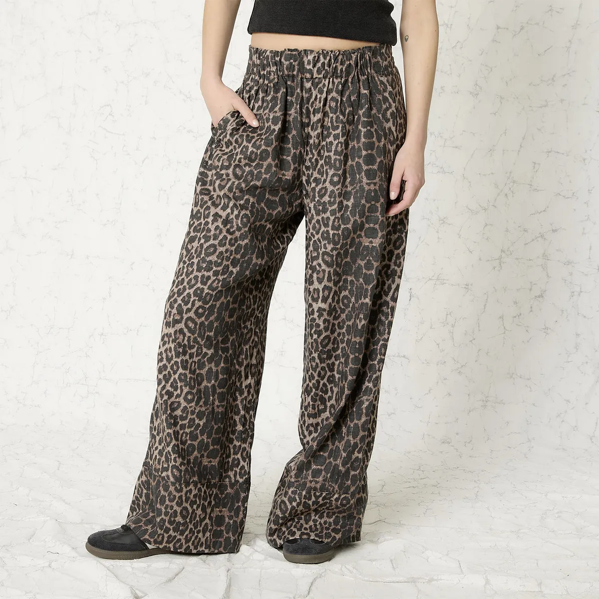 AMERICANINO - Pantalón Tipo Lino Fluido Mujer Americanino
