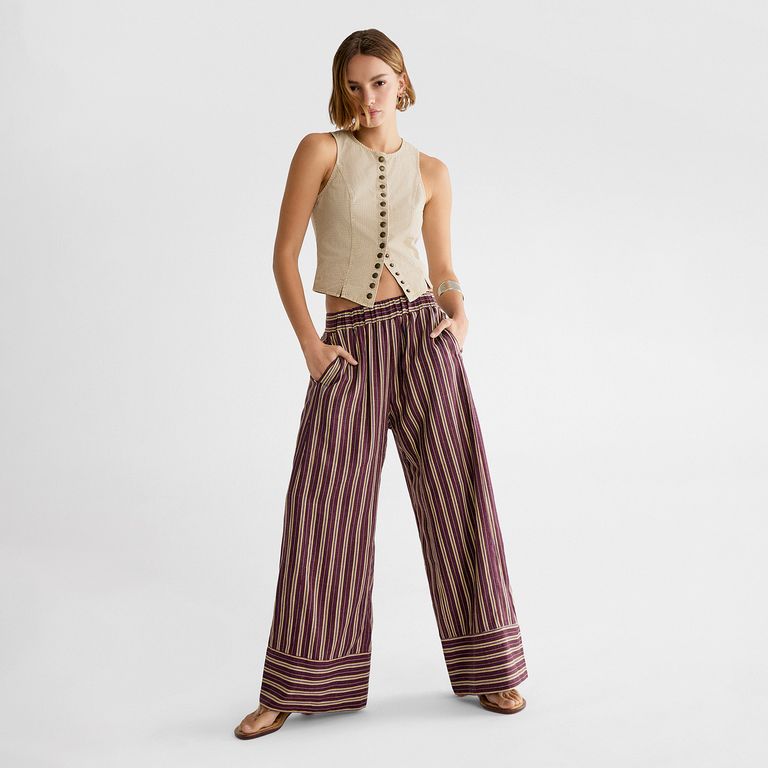 Pantalón Tipo Lino Fluido Mujer