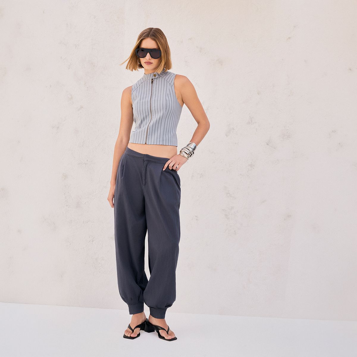 AMERICANINO - Vest Rayas Broche Mujer Americanino