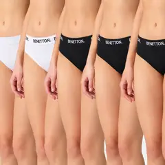 BENETTON - Pack 5 Calzones Colaless Algodón Peruano Mujer