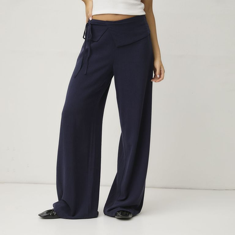 Pantalón Straight Tiro Medio Mujer
