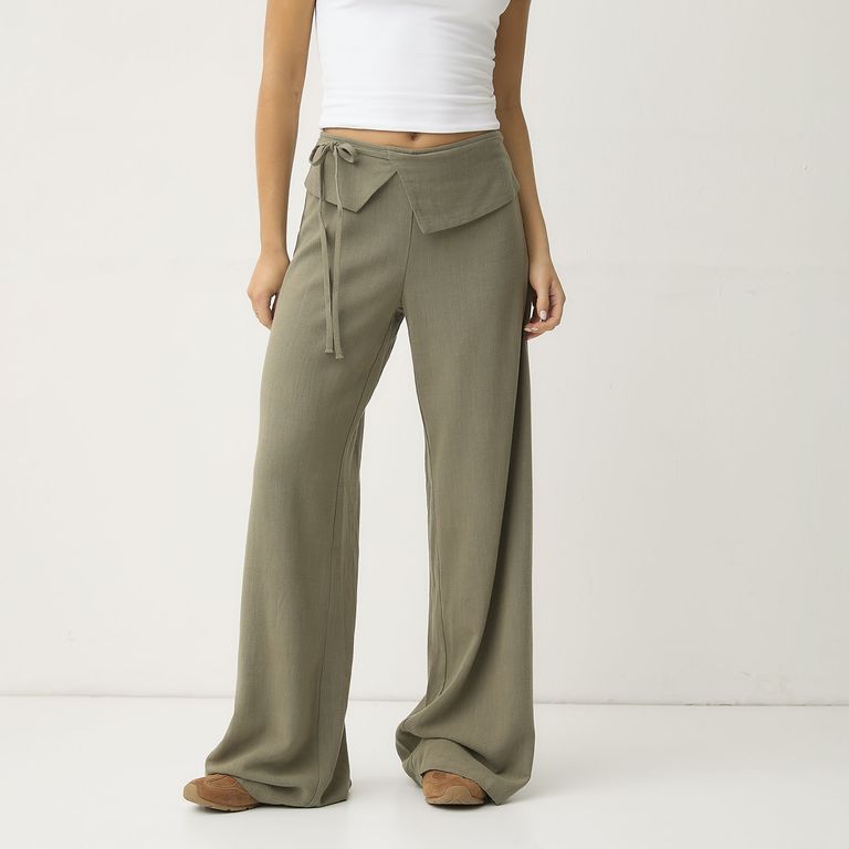 Pantalón Straight Tiro Medio Mujer