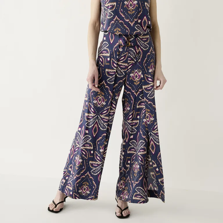 Pantalón Estampado Tiro Alto Mujer