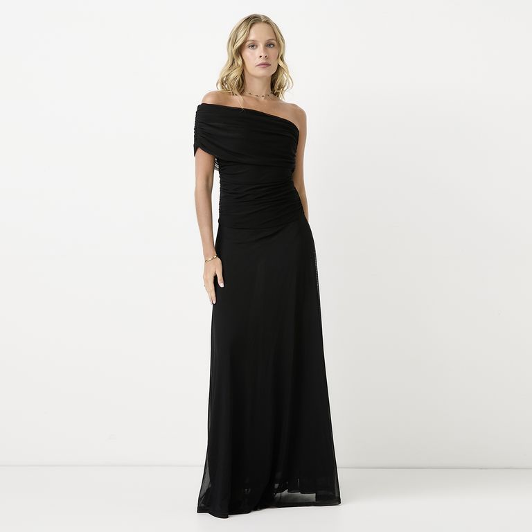 Vestido Un Hombro Drapeado Mujer x Paula Mekis