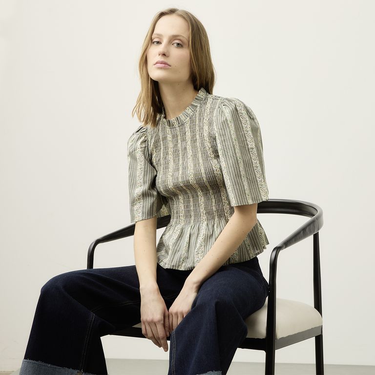 Blusa Panal Estampado Flores Mujer