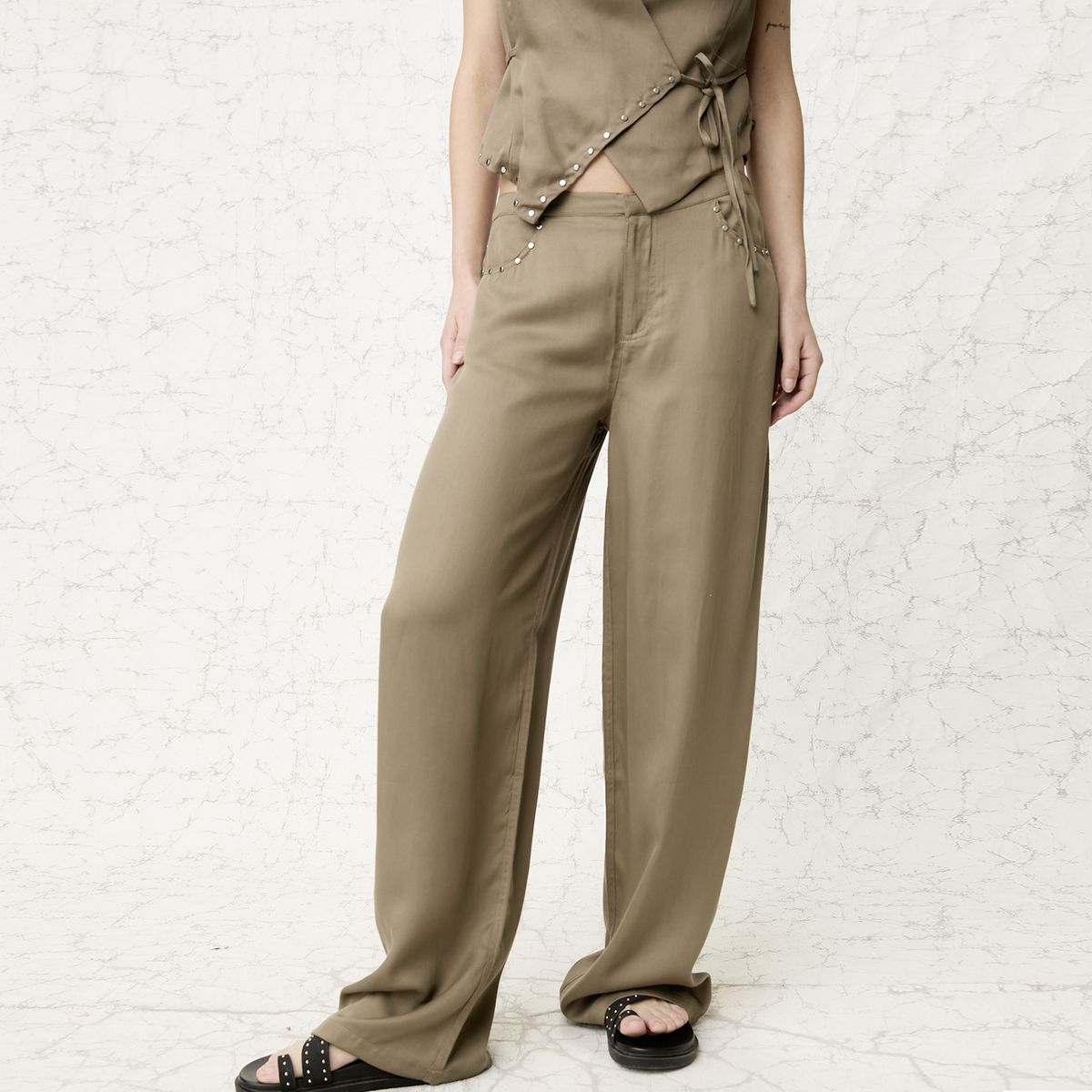 AMERICANINO - Pantalón con Tachas Mujer Americanino