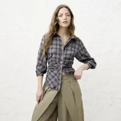 AMERICANINO - Blusa Cuadros Drapeada Mujer