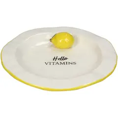 KERSTEN - Plato Limón Blanco De Porcelana 15.4X15.4X3.1Cm