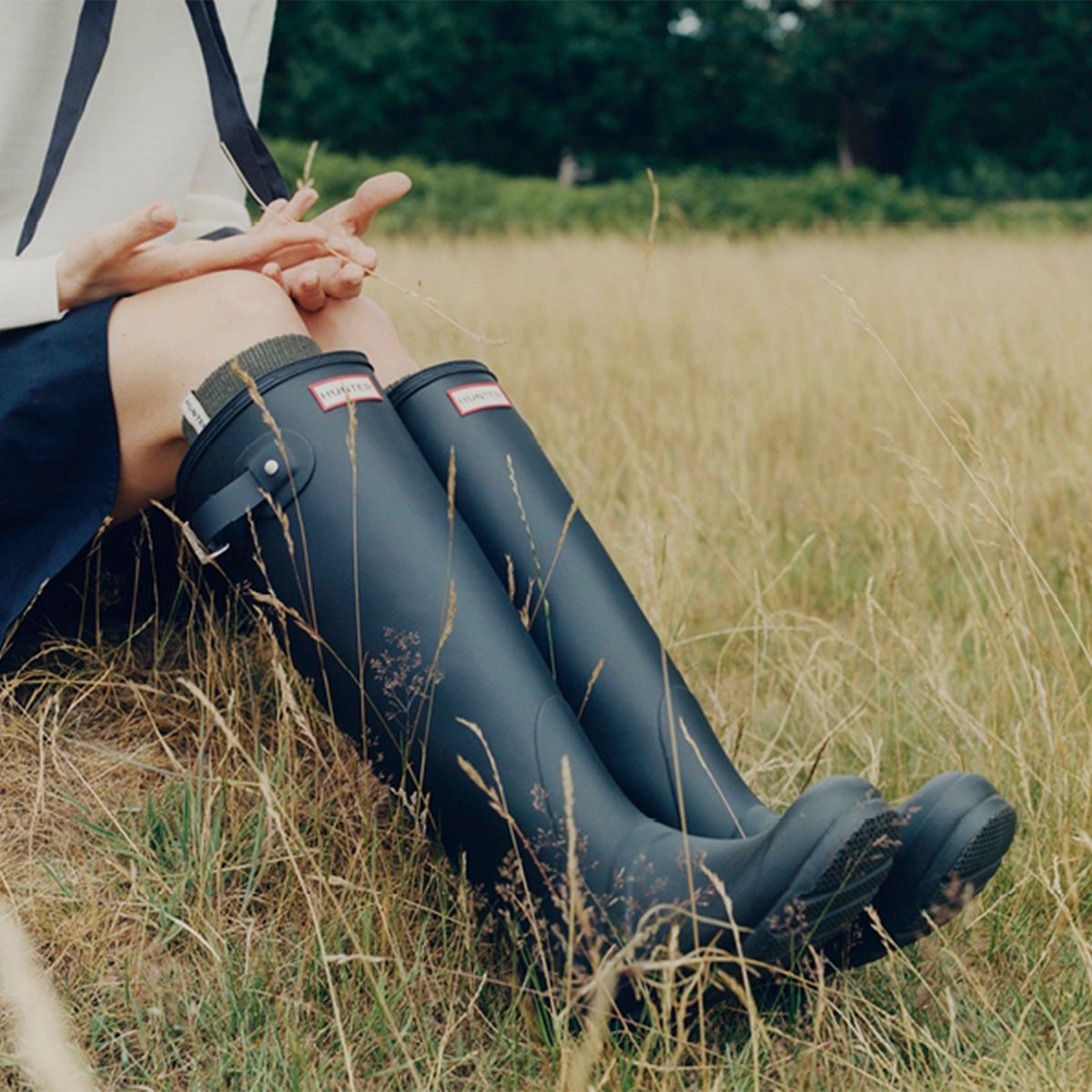 HUNTER - Bota de Agua Mujer Aislante Negra Matte Hunter