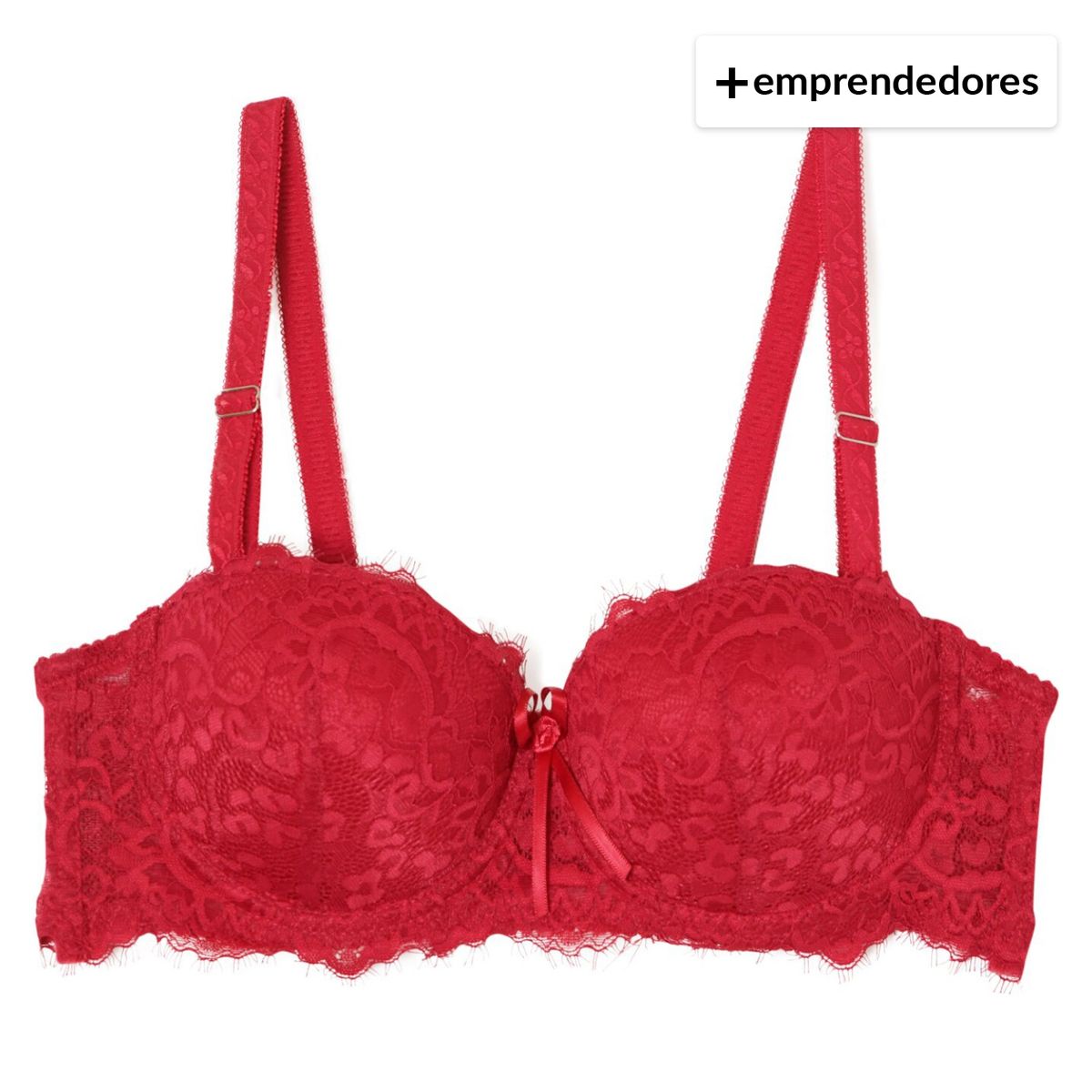 LATINA - Sostén Rojo de Encaje con Relleno