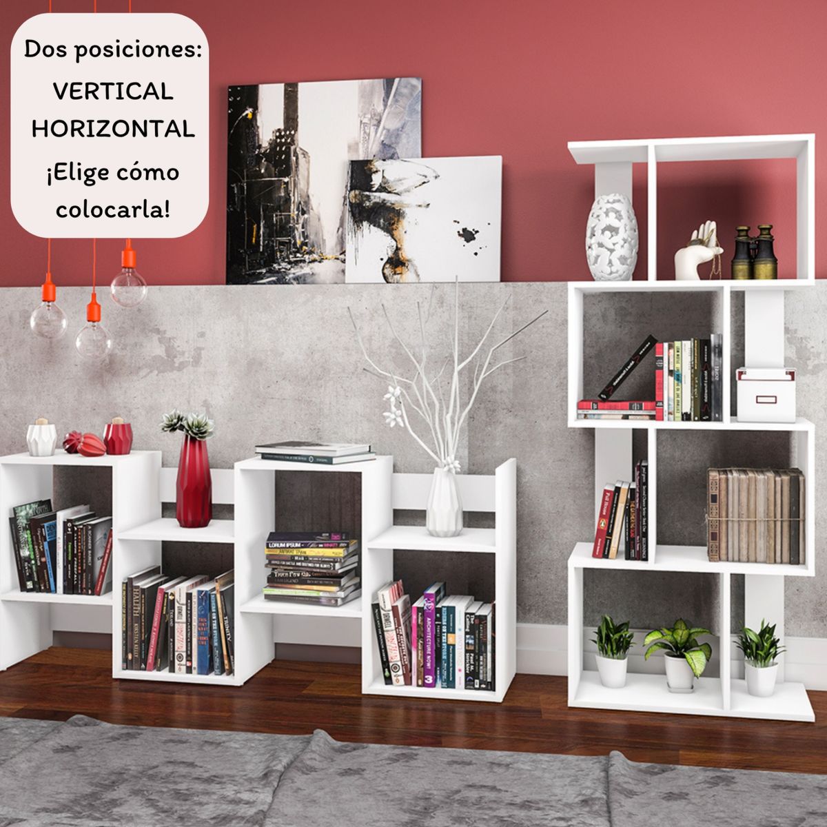 MOBILFRANK - Estante 9 Repisas Blanco Mobilfrank