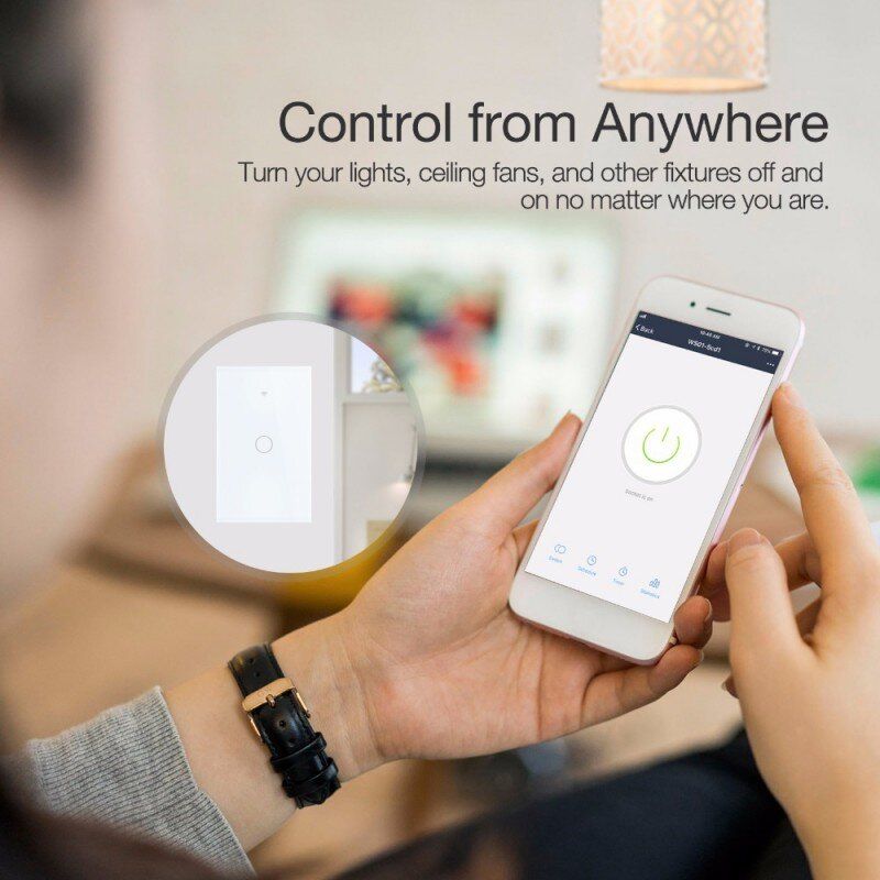 SMART LIFE - Interruptor Wifi Rf Vhome Black Touch 2 Canales