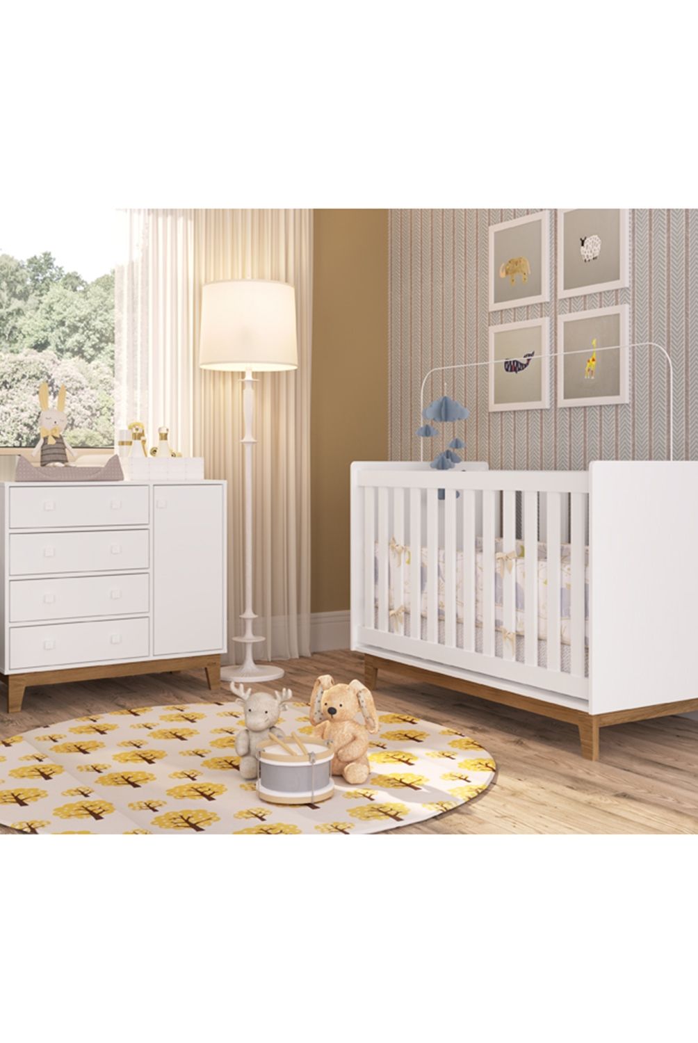 KIDSCOOL - Cómoda Infantil 1 Puerta 4 Cajones Harmony Kidscool