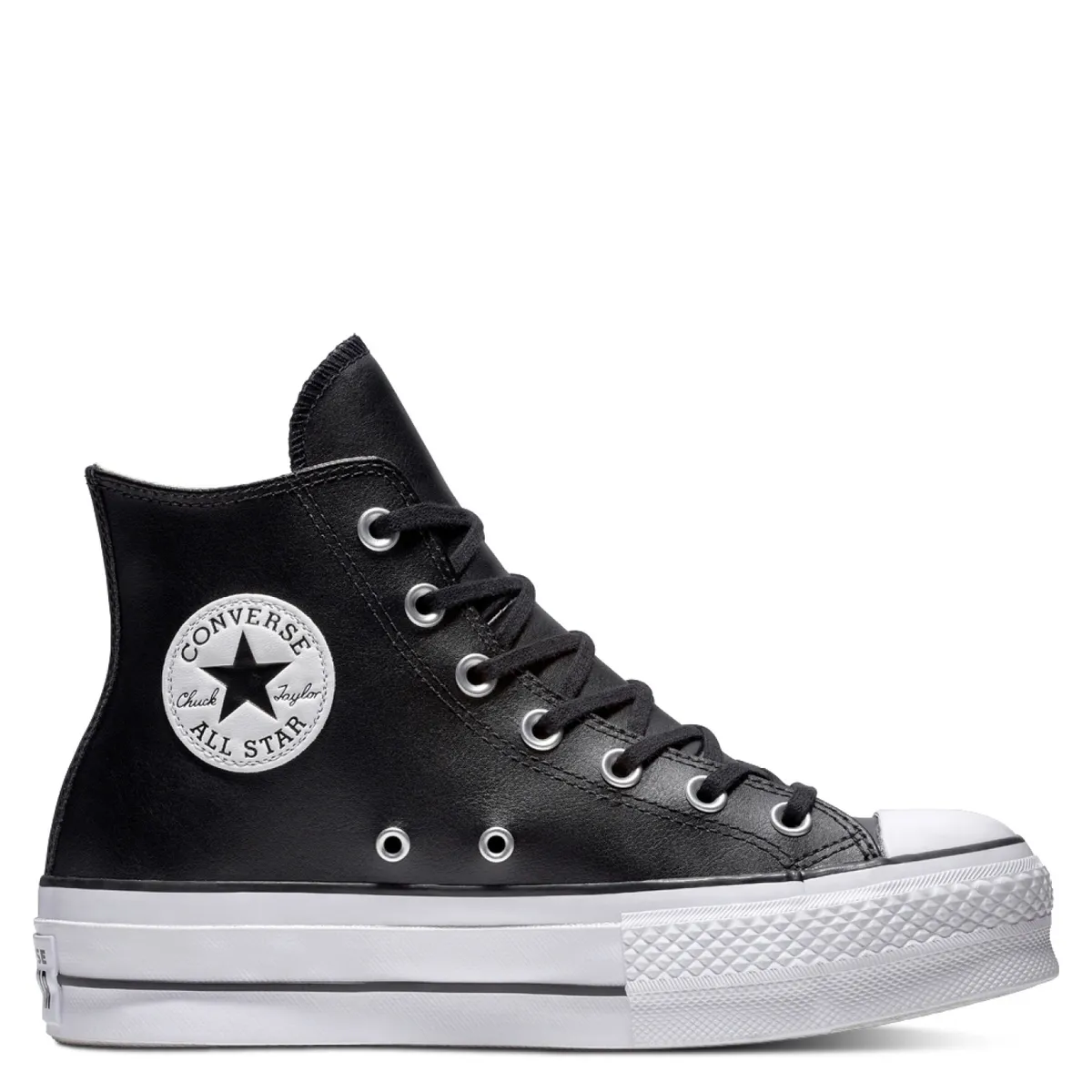 CONVERSE - Chuck Taylor All Star Lift Zapatilla Urbana Cuero Negro Mujer Converse