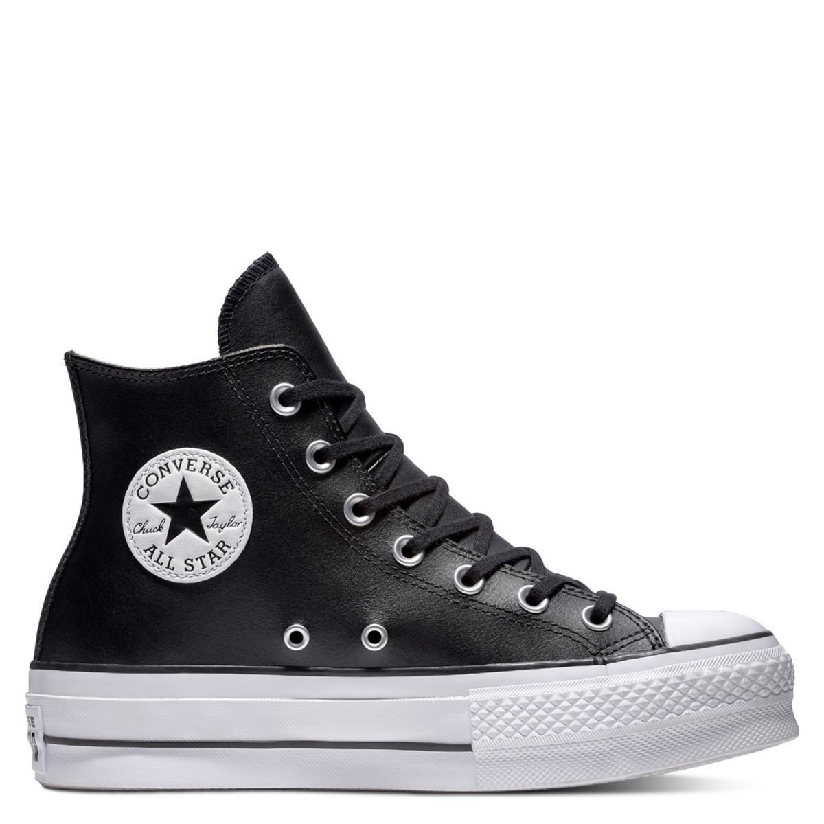 CONVERSE - Chuck Taylor All Star Lift Zapatilla Urbana Cuero Negro Mujer Converse