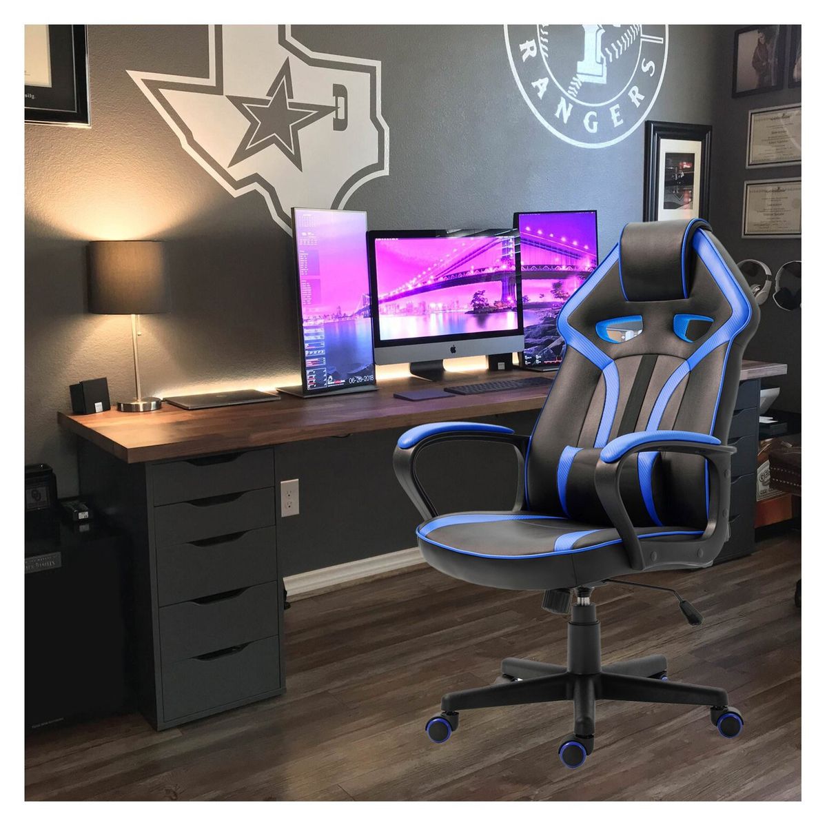 NOVAHUS - Silla Gamer Extreme Game Pvc Base Nylon - Azul